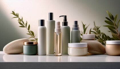 variety of cosmetics and skincare products on a table