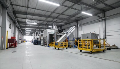 Fototapeta premium Industrial Manufacturing Facility with Equipment and Production Line