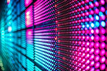 Obraz premium Close-Up Pink & Teal LED SMD Screen Background - High Resolution Stock Photo