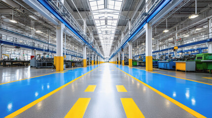 Obraz premium Overview of industrial factory floor filled with advanced machines optimizing production processes and operations