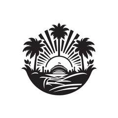 Queensland Day Silhouette Vector Illustration, Solid White Background.