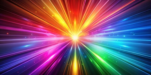 Obraz premium Colorful Spectrum Light Rays Abstract Caustic Background 3D Render Stock Photo