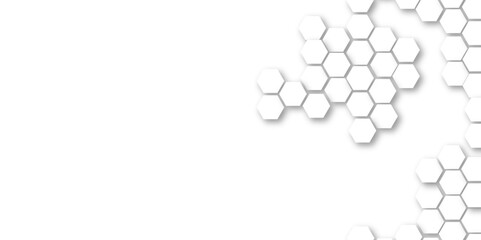 Abstract technology white and grey geometric hexagon shape on transparent background vector.
