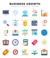 Business Growth Icon Pack 25 Vector Symbols for Web Design.