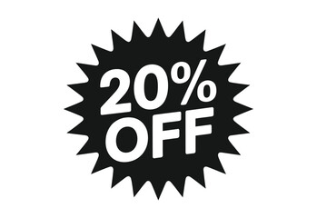 20 percent Off Discount Badge Promotional Sale Icon