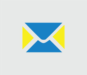 Email icon design layout for professional
 work.
Unique email icon with blue and yellow color  set.
Vector email icon design.