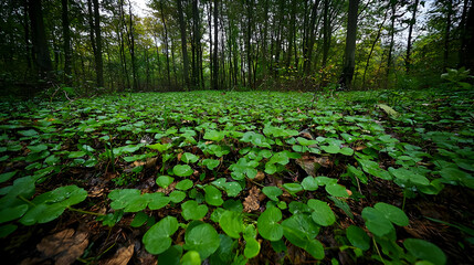 Forest Floor Covered With Lush Green Plants