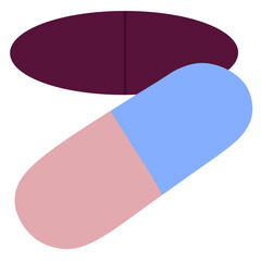 Medical Capsules and Pills Flat Vector Icon | Medical Icon Set – Human Organs and Healthcare Tools Vector