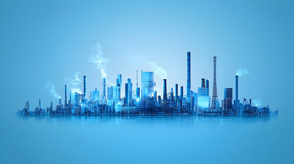 Abstract Industrial Cityscape Illustration