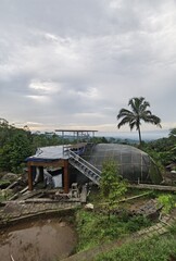 wooden bridge over the river