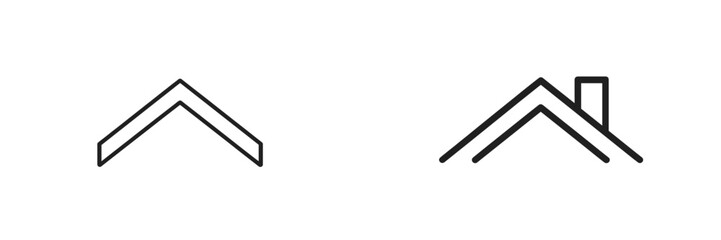 Basic geometric roof shapes represented in simple, clear designs suitable for architecture and construction concepts