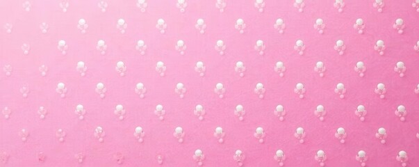 Textured white polka dots on pink, subtle surface grain , background, grain