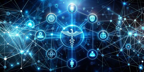 Obraz premium Digital Healthcare Network: Medical & Scientific Connectivity