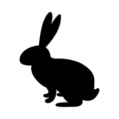 Rabbit icon silhouette, easter bunny animal symbol illustration. Linear style sign for mobile concept design. Rabbit shape logo illustration. Vector graphics