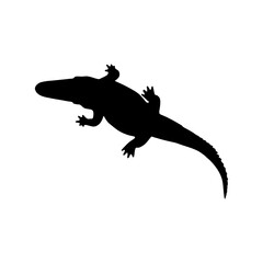 crocodile icon silhouette, wild animal symbol illustration. Linear style sign for mobile concept design. crocodile shape logo illustration. Vector graphics