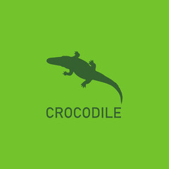 crocodile icon silhouette, wild animal symbol illustration. Linear style sign for mobile concept design. crocodile shape logo illustration. Vector graphics
