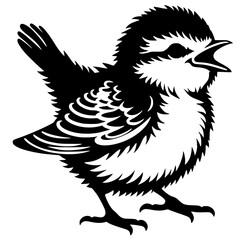 Silhouette of a baby bird