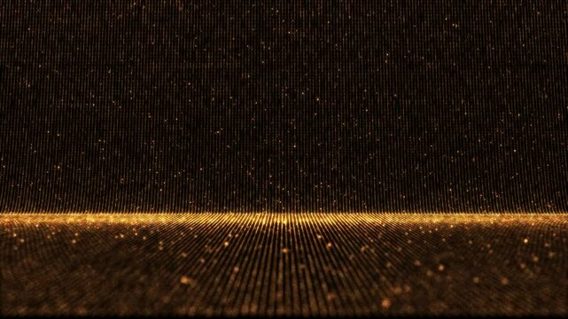 golden motion sharp curve lines, gold glitter particles, loop transparent video, motion background
