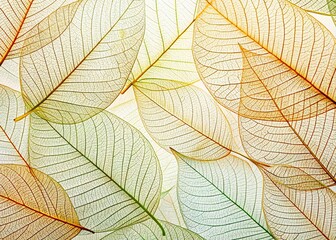 Obraz premium Elegant Leaf Line Art Texture: Digital Scrapbooking Paper Background