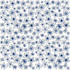 blue flowers pattern design with white background, wallpaper.