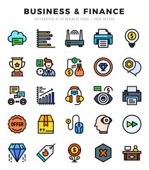 icons set. Business & Finance for web. app. vector illustration.