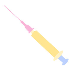 Fototapeta premium Syringe and Needle Flat Medical Icon | Medical Icon Set – Human Organs and Healthcare Tools Vector