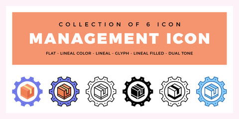 Pack of 6 Vector Management icon