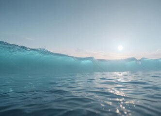 Naklejka premium Dreamy light blue fade, ethereal oceanic feel, smooth abstract, abstract, serene, texture