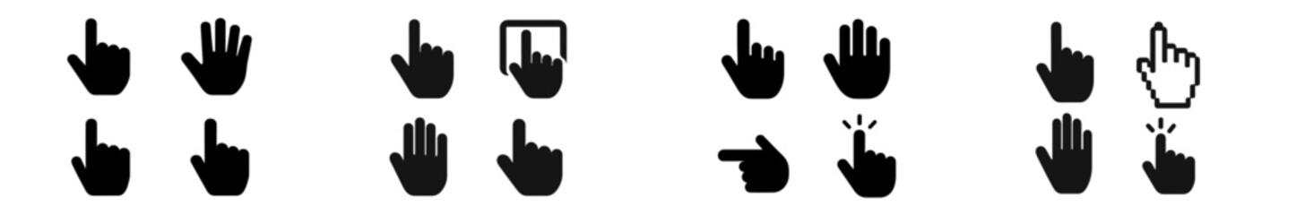 Various hand gesture icons illustrating communication and interaction on a digital platform