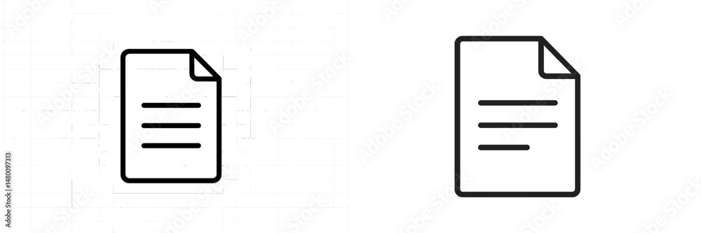 Poster different styles of document icons showcasing minimalistic design on a plain background