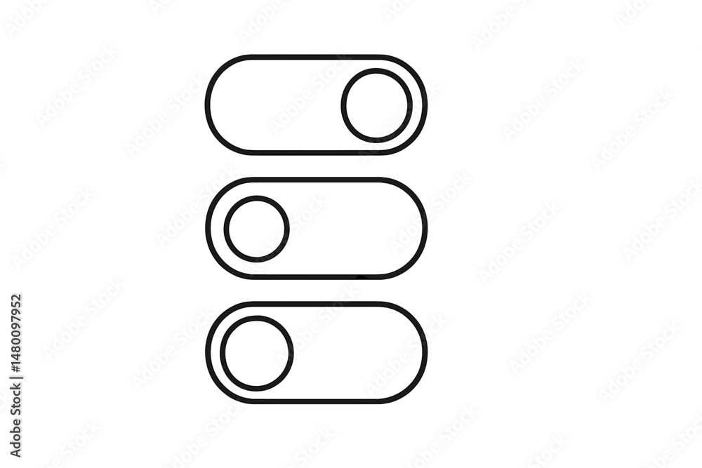 Poster user interface elements displaying toggle switches for settings adjustment in a digital application