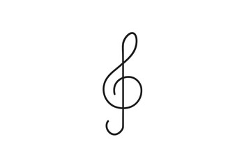 Musical treble clef symbol representing the essence of music and melody in artistic form