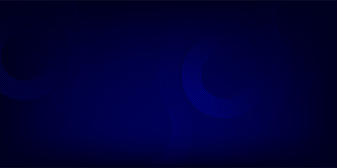 Abstract glowing circle lines on dark blue background.