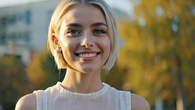 young woman in the city