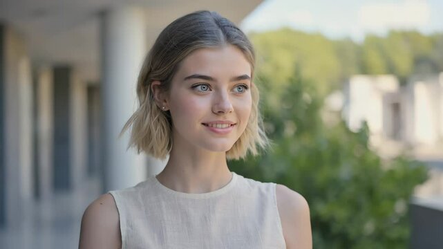 young woman in the city