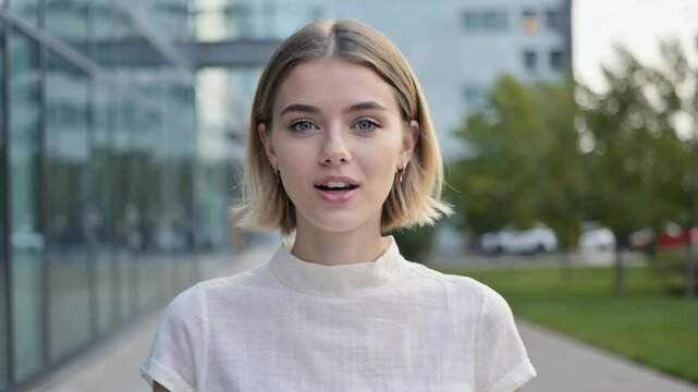 young woman in the city