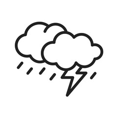 weather forecast rain and thunderstorms icon
