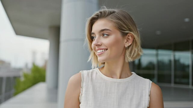 young woman in the city