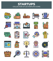 Collection of 25 Startup Icons: Business. Finance. and Marketing Visuals