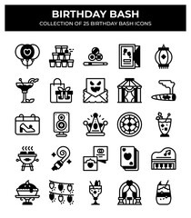 Birthday Bash. Collection of 25 Birthday Party Icons
