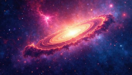 Abstract cosmic starburst background, vibrant colors, glowing nebula Ideal for design projects , glitter, colorful, graphics