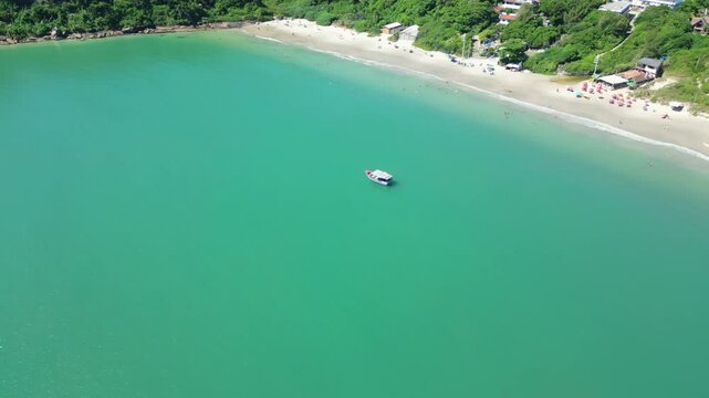 Bela vista da Praia da Pinheira que fica em Santa Catarina no Sul do Brasil