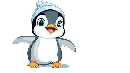 Obraz premium A penguin wearing a hat and smiling