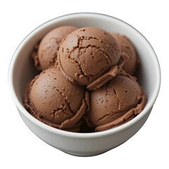 Indulge in the Rich Creaminess of Homemade Chocolate Ice Cream Scoops Fresh from the Freezer.