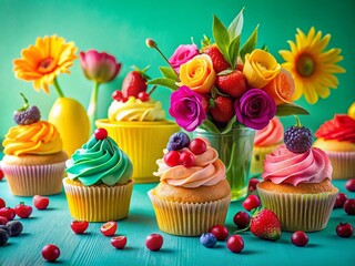 Groovy Pop Art Mother's Day Food Photography Background