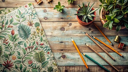 Hand-Drawn Labor Day Plant Pattern: Vintage Botanical Design for Textile & Print