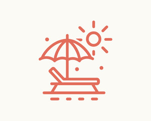 Lounge chair umbrella sun logo