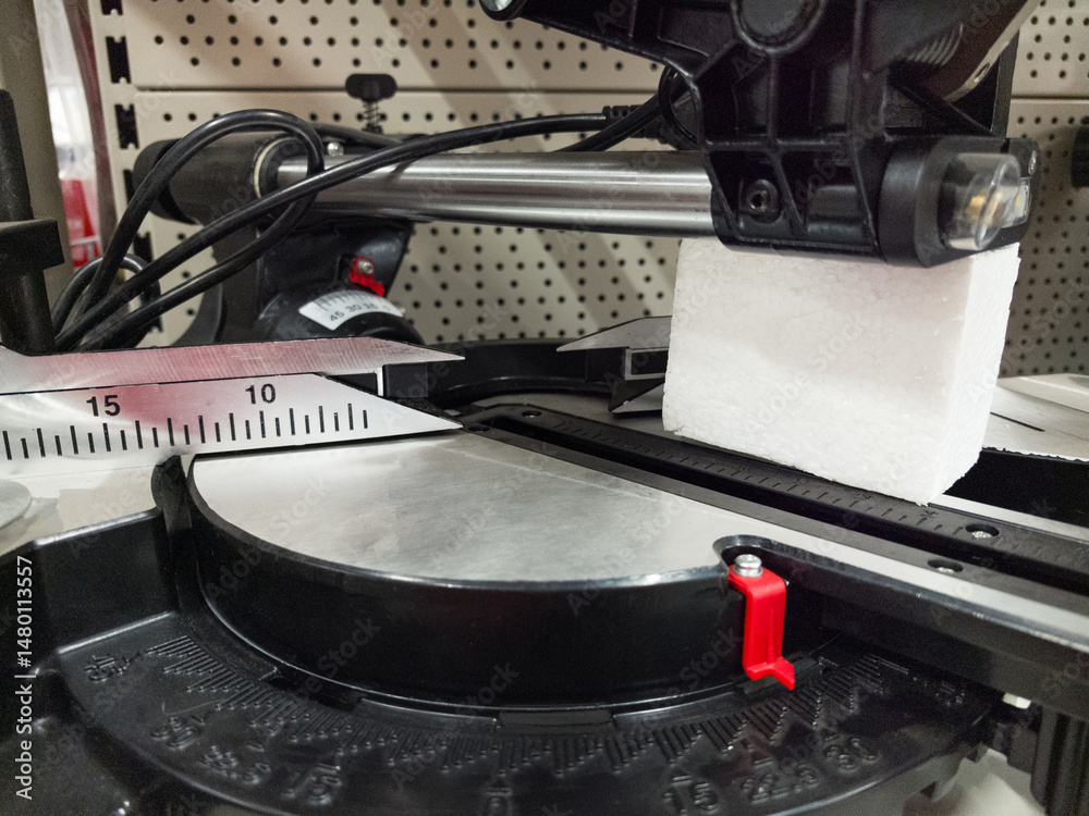Poster Precision cutting tool in action showcases intricate craftsmanship at workshop