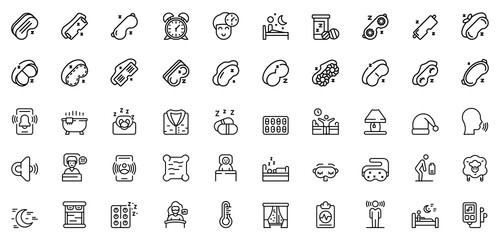 Assorted sleep and bedtime icons
