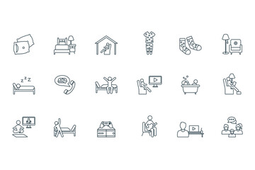 Cozy day icons activities galore